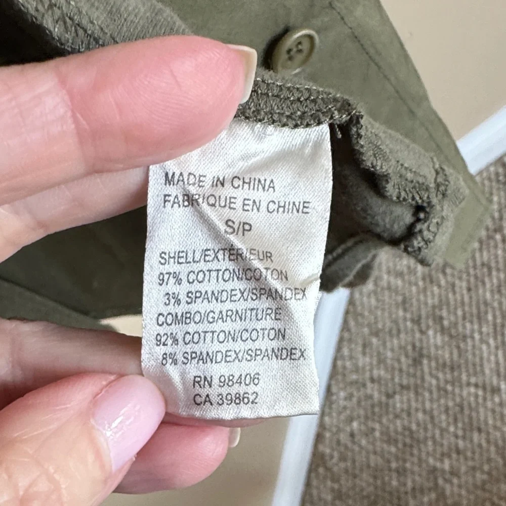 Theory Olive Button Down Shirt size small good condition - Picture 3 of 5